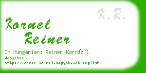 kornel reiner business card